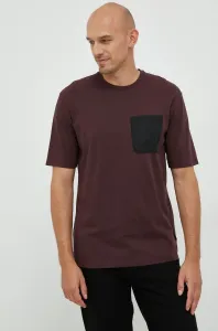 Bavlněné tričko Sisley vínová barva #5447060