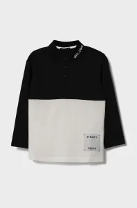 Dětská bavlněná košile s dlouhým rukávem Sisley černá barva