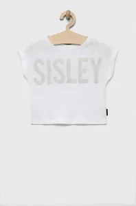 Dětské bavlněné tričko Sisley bílá barva #5161338