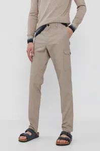 Kalhoty Sisley pánské, béžová barva, jednoduché #1954904