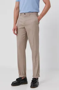 Kalhoty Sisley pánské, šedá barva, jednoduché #1955342