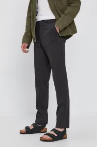 Kalhoty Sisley pánské, šedá barva, přiléhavé #1955141