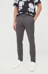 Kalhoty Sisley pánské, šedá barva, přiléhavé #2046600