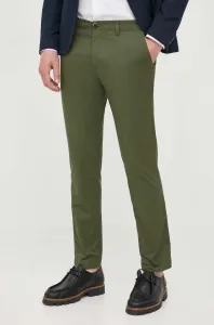 Kalhoty Sisley pánské, zelená barva, jednoduché #5534019