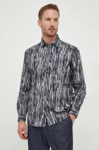 Košile Sisley černá barva, regular, s klasickým límcem
