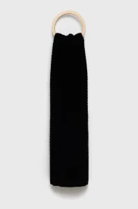 Šátek z vlněné směsi Sisley černá barva, hladký #1965621