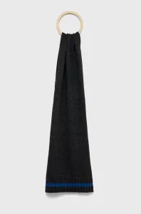 Šátek z vlněné směsi Sisley šedá barva, hladký #3892529