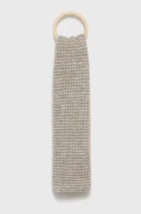 Šátek z vlněné směsi Sisley šedá barva, hladký #1965624