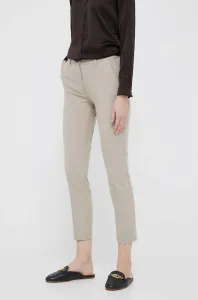Kalhoty Sisley dámské, béžová barva, jednoduché, medium waist #5053615