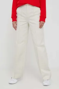 Kalhoty Sisley dámské, béžová barva, široké, high waist #6065929