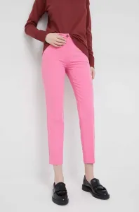 Kalhoty Sisley dámské, fialová barva, jednoduché, high waist #5923093