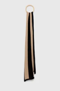 Šátek z vlněné směsi Sisley béžová barva, vzorovaný #4068234