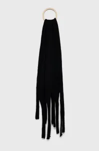 Šátek z vlněné směsi Sisley černá barva, hladký