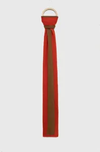 Šátek z vlněné směsi Sisley červená barva, vzorovaný
