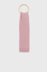 Šátek z vlněné směsi Sisley růžová barva, hladký