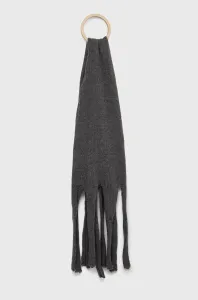 Šátek z vlněné směsi Sisley šedá barva, hladký #3892525