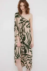 Šaty Sisley béžová barva, midi, oversize #2018252
