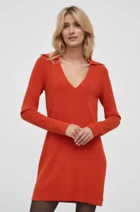 Šaty Sisley oranžová barva, mini #5964152