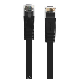 Orico plochý síťový kabel Ethernet, RJ45, Cat.6, 1m (černý)