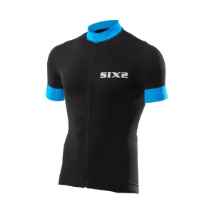 SIX2 Cyklistický dres s krátkým rukávem - BIKE3 STRIPES - modrá/černá