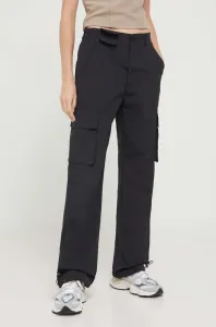Kalhoty Sixth June dámské, černá barva, jednoduché, high waist