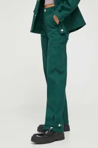Kalhoty Sixth June dámské, zelená barva, jednoduché, high waist #5679711