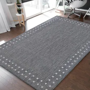 Luxusní oboustranný šedý koberec s ozdobným okrajem #2131998