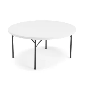 Kulatý skládací stůl MIKA, Ø1520 mm, plastová deska, černá konstrukce