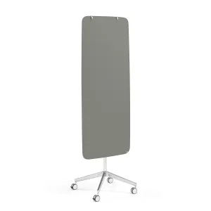 Mobilní skleněná tabule STELLA, magnetická, kulaté rohy, šedá