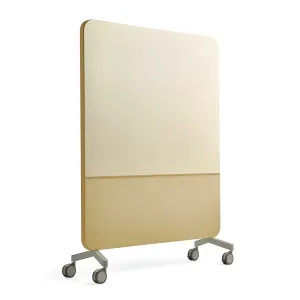 Skleněná tabule s akustickým panelem MARY, mobilní, 1500x1960 mm, žlutá