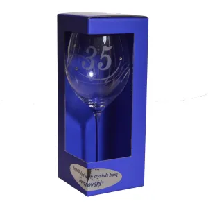 Výroční sklenička na víno swarovski - K 35. narozeninám