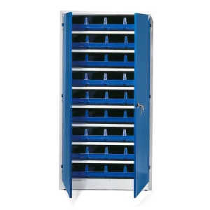 Skříň s plastovými boxy 9000 + STYLE, 1900x1000x400 mm, 36 modrých boxů