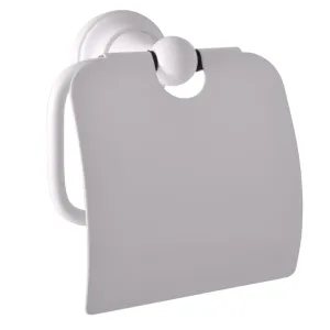 SLEZAK-RAV Držák toaletního papíru s krytem bílý Koupelnový doplněk MORAVA RETRO, Barva: bílá MKA0400B #4520324