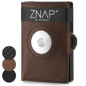 Slimpuro ZNAP Airtag Wallet, 8 karet, přihrádka na mince, 8,9 x 1,5 x 6,3 cm (Š x V x H), ochrana RFID #761601