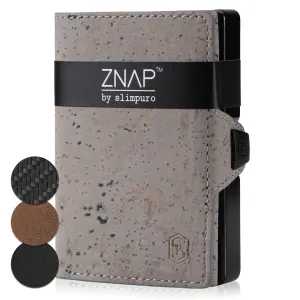 Slimpuro ZNAP, portofel subțire, 8 cărți, compartiment pentru monede, 8,9 × 1,5 × 6,3 cm (L × Î × l), protecție RFID #760563