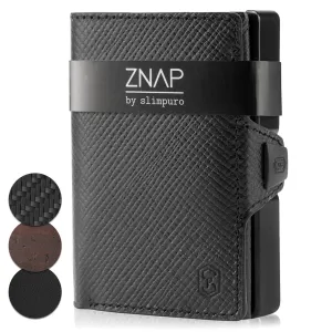 Slimpuro ZNAP, tenká peněženka, 8 karet, složka mince, 8,9 × 1,5 × 6,3 cm (Š × V × H), RFID ochrana
