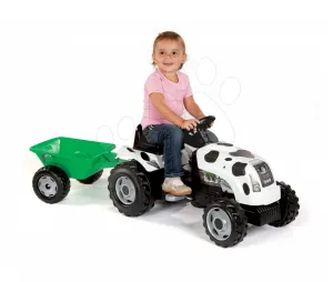 Smoby traktor Farmer XL Kravička 710113 bílo-černý