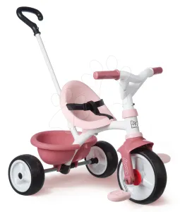 Tříkolka s volnoběhem Be Move Tricycle Pink Smoby s vodicí tyčí a EVA koly růžová od 15 měsíců