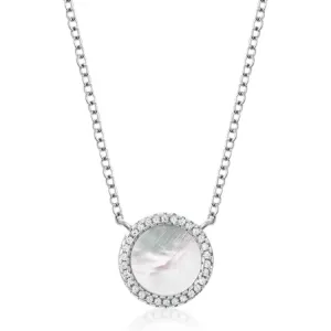 SOFIA stříbrný náhrdelník s perletí a zirkony IS028CT303