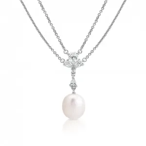 SOFIA stříbrný náhrdelník s perlou WWPS170290N-CSF1