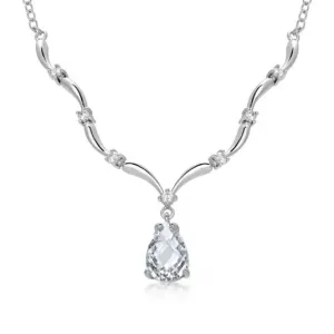 SOFIA stříbrný náhrdelník se slzičkovým zirkonem AEAN0386Z/R