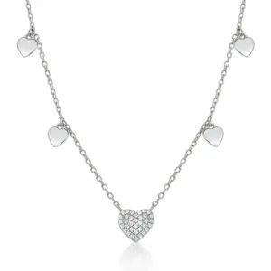 SOFIA stříbrný náhrdelník se srdíčky CONZB85694