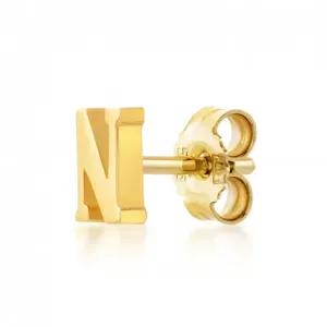 SOFIA zlatá kusová náušnice písmeno N NB9NBG-902N