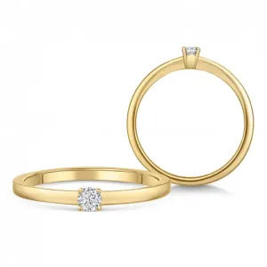 SOFIA DIAMONDS zlatý zásnubní prsten s diamantem 0,10 ct BDRB00062YG