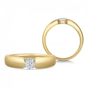 SOFIA DIAMONDS zlatý zásnubní prsten s diamantem 0,25 ct BDRB00135YG