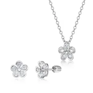 SOFIA stříbrný set náhrdelník a náušnice IS028CT301-38-45+IS022OR011-SR-SR