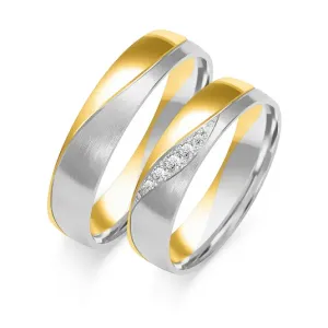 SOFIA zlatý dámský snubní prsten ZSB-212WYG+WG