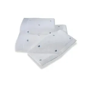 Soft Cotton Malý ručník Micro love 30 × 50 cm, bílá - modrá srdíčka