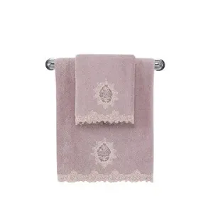 Soft Cotton Ručník Destan s krajkou 50 × 100 cm, fialová