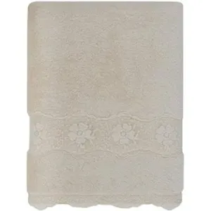 Soft Cotton Ručník Stella s krajkou 50 × 100 cm, krémová
